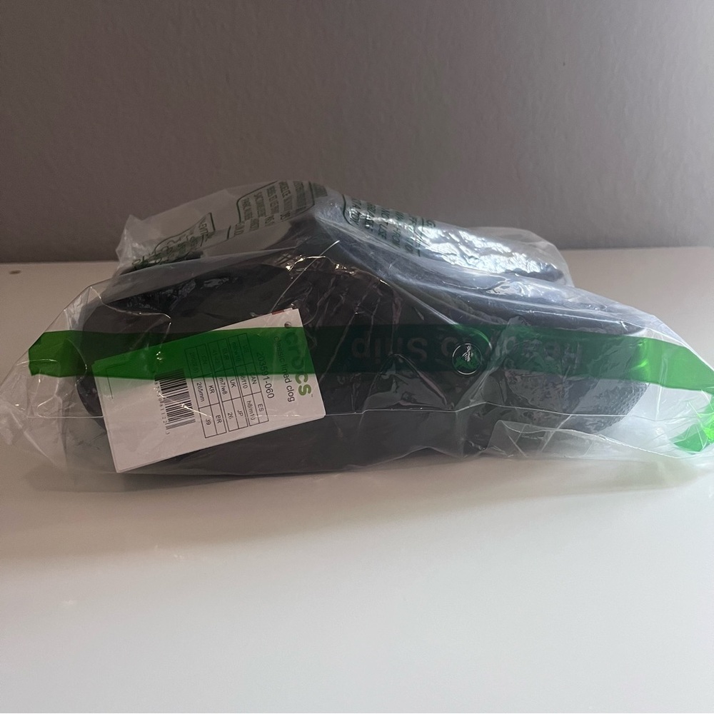 NWT All Black Fur Lined Crocs